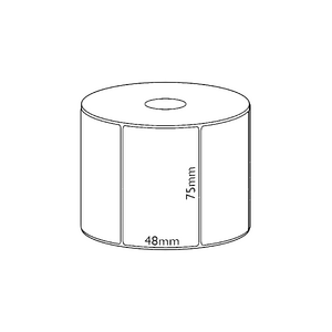 80x48mm Direct Thermal Permanent Label, 1000 per roll, 25mm core