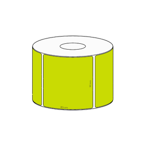 80x80mm Green Direct Thermal Permanent Label, 600 per roll, 38mm core