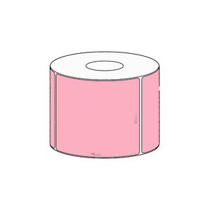 80x99mm Pink Direct Thermal Permanent Label, 500 per roll, 38mm core