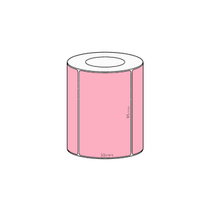 85x55mm Pink Direct Thermal Permanent Label, 850 per roll, 38mm core