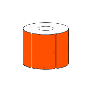 85x60mm Orange Direct Thermal Permanent Label, 800 per roll, 38mm core