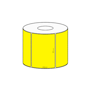 85x60mm Yellow Direct Thermal Permanent Label, 800 per roll, 38mm core