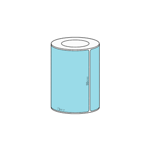 88x73mm Blue Direct Thermal Permanent Label, 650 per roll, 38mm core