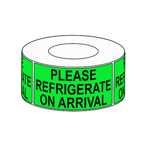 90 x 200mm Please Refrigerate On Arrival Label, 750 per roll