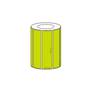 90x23mm Green Direct Thermal Permanent Label, 1900 per roll, 38mm core