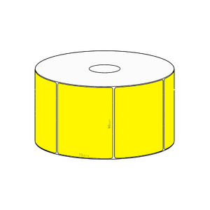 90x73mm Yellow Direct Thermal Permanent Label, 650 per roll, 38mm core