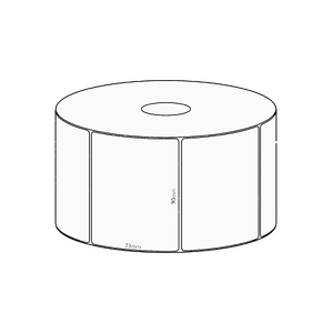 90x73mm Direct Thermal Permanent Label, 650 per roll, 38mm core