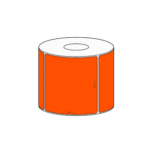 90x90mm Orange Direct Thermal Permanent Label, 550 per roll, 38mm core