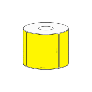 90x90mm Yellow Direct Thermal Permanent Label, 550 per roll, 38mm core