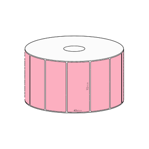 92x40mm Pink Direct Thermal Permanent Label, 1150 per roll, 38mm core