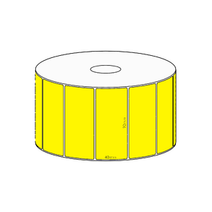 92x40mm Yellow Direct Thermal Permanent Label, 1150 per roll, 38mm core