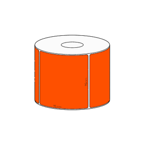 95x95mm Orange Direct Thermal Permanent Label, 500 per roll, 38mm core