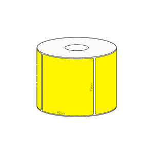 95x95mm Yellow Direct Thermal Permanent Label, 500 per roll, 38mm core