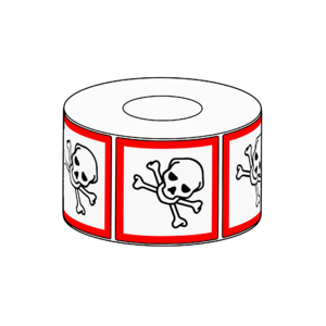 50x50mm GHS Acute Toxicity Label, 500 per roll