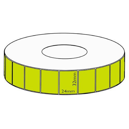 32x24mm Green Direct Thermal Permanent Label, 5550 per roll, 76mm core