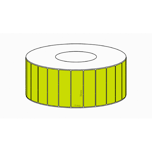 35x11mm Green Direct Thermal Permanent Label, 10700 per roll, 76mm core