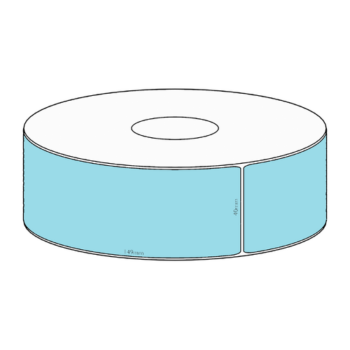 40x149mm Blue Direct Thermal Permanent Label, 350 per roll, 38mm core