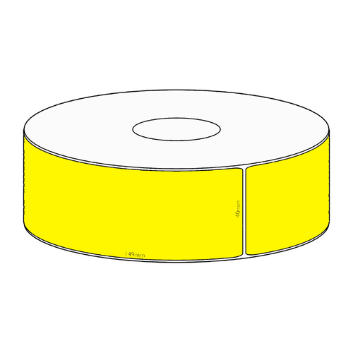 40x149mm Yellow Direct Thermal Permanent Label, 350 per roll, 38mm core