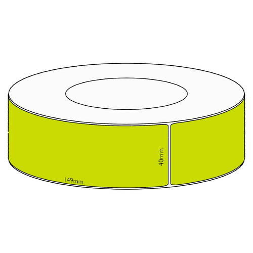 40x149mm Green Direct Thermal Permanent Label, 1000 per roll, 76mm core