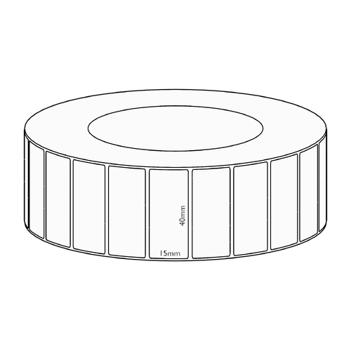 40x15mm Direct Thermal Permanent Label, 8350 per roll, 76mm core