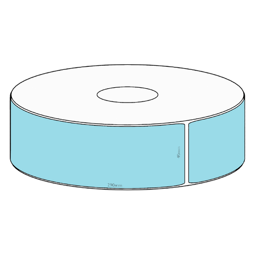 40x290mm Blue Direct Thermal Permanent Label, 150 per roll, 38mm core