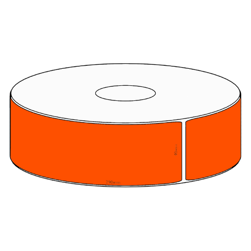 40x290mm Orange Direct Thermal Permanent Label, 150 per roll, 38mm core