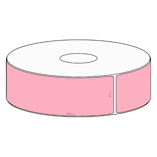 40x290mm Pink Direct Thermal Permanent Label, 150 per roll, 38mm core