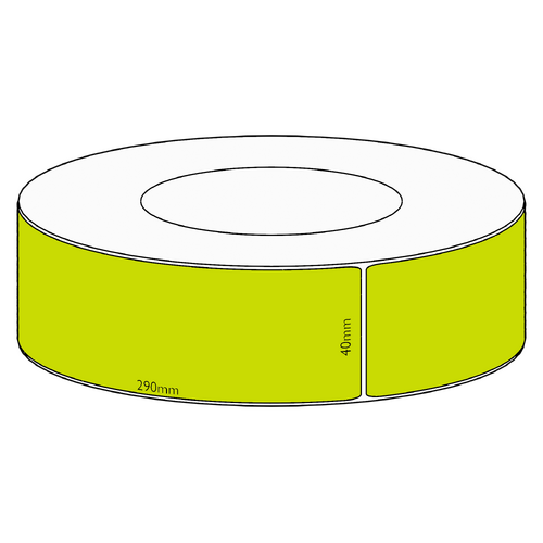 40x290mm Green Direct Thermal Permanent Label, 500 per roll, 76mm core