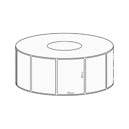 40x30mm Direct Thermal Permanent Label, 1500 per roll, 38mm core