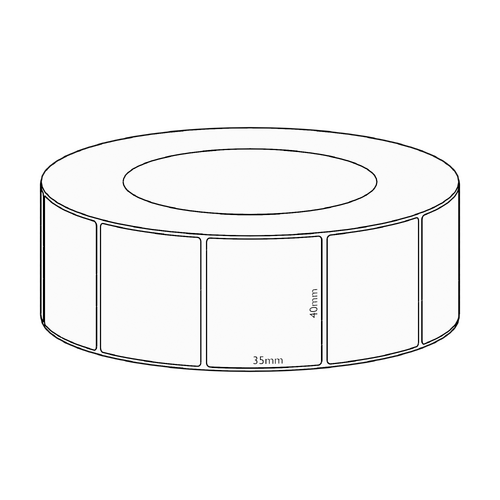 40x35mm Direct Thermal Permanent Label, 3950 per roll, 76mm core