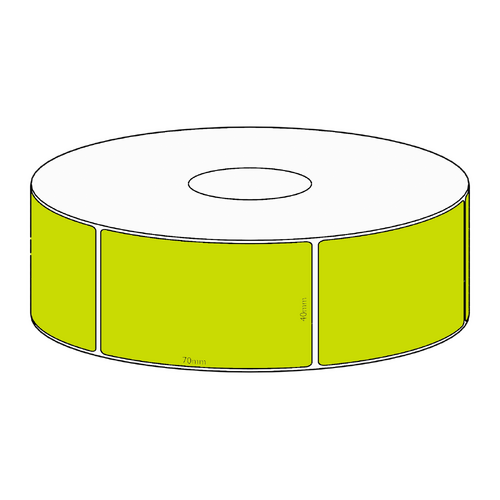 40x70mm Green Direct Thermal Permanent Label, 700 per roll, 38mm core