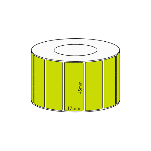 45x17mm Green Direct Thermal Permanent Label, 7500 per roll, 76mm core