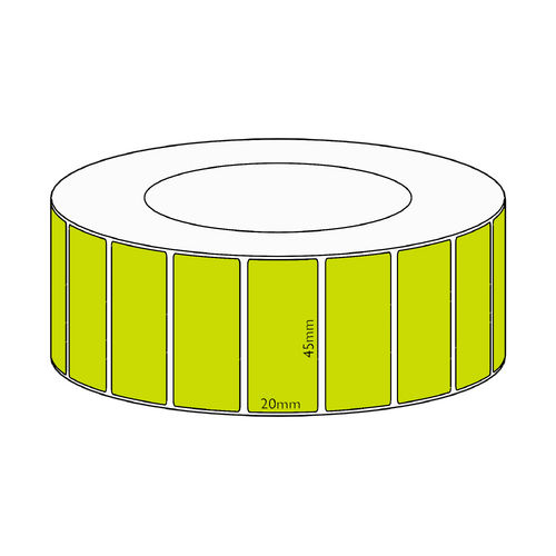 45x20mm Green Direct Thermal Permanent Label, 6500 per roll, 76mm core