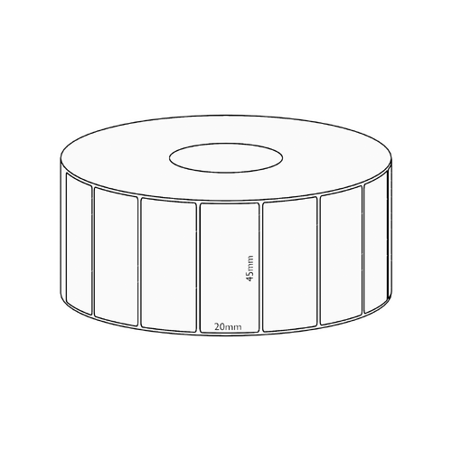 45x20mm Transfer Permanent Label, 2150 per roll, 38mm core