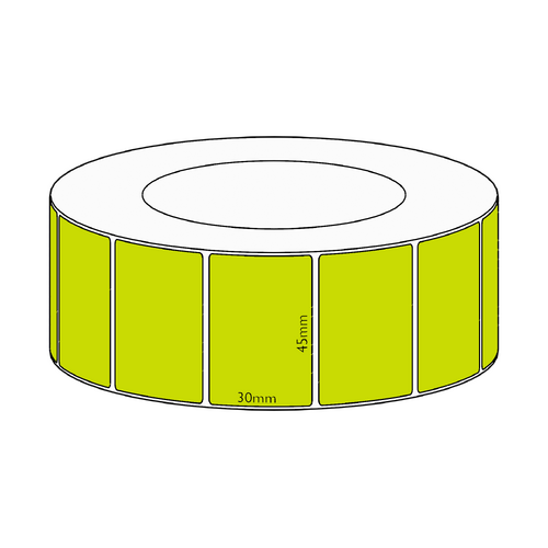 45x30mm Green Direct Thermal Permanent Label, 4550 per roll, 76mm core