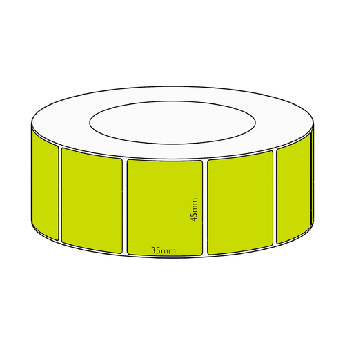 45x35mm Green Direct Thermal Permanent Label, 3950 per roll, 76mm core