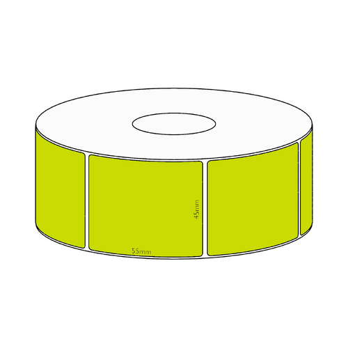 45x55mm Green Direct Thermal Permanent Label, 850 per roll, 38mm core