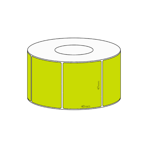 47x40mm Green Direct Thermal Permanent Label, 1150 per roll, 38mm core