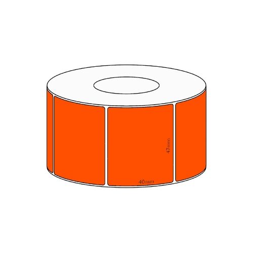 47x40mm Orange Direct Thermal Permanent Label, 1150 per roll, 38mm core