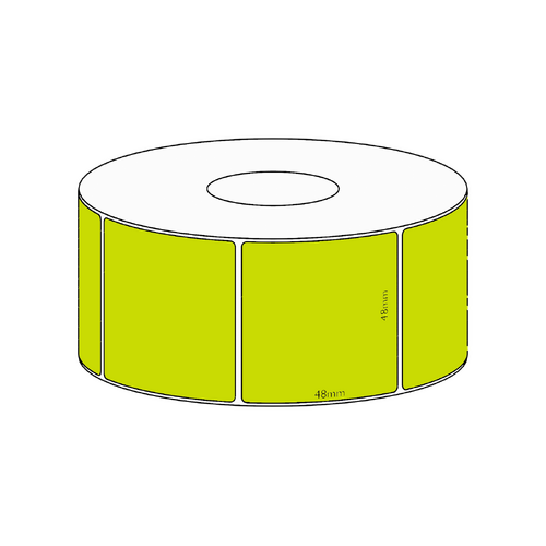 48x48mm Green Direct Thermal Permanent Label, 1000 per roll, 38mm core