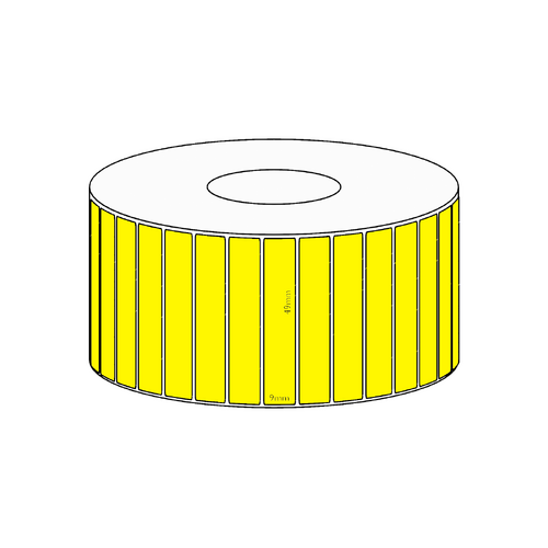 49x9mm Yellow Direct Thermal Permanent Label, 4150 per roll, 38mm core