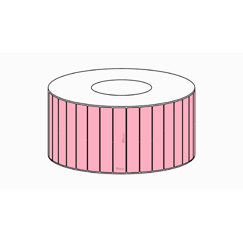 49x9mm Pink Direct Thermal Permanent Label, 12500 per roll, 76mm core