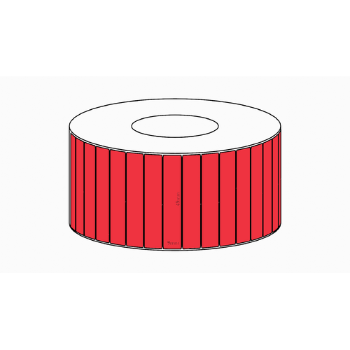 49x9mm Red Direct Thermal Permanent Label, 12500 per roll, 76mm core