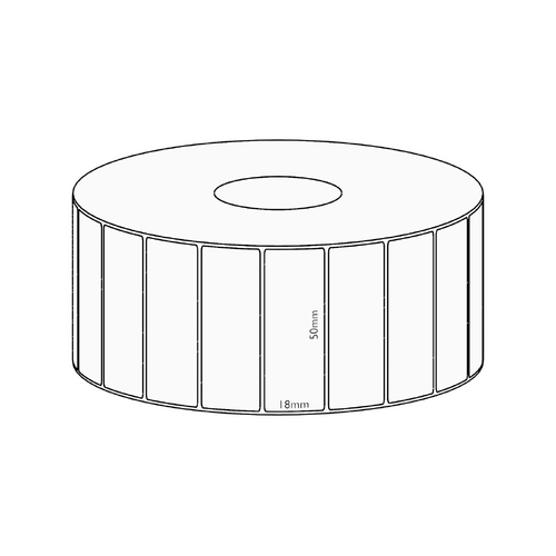 50x18mm Transfer Permanent Label, 2400 per roll, 38mm core