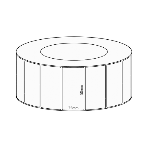 50x25mm Transfer Permanent Label, 5350 per roll, 76mm core