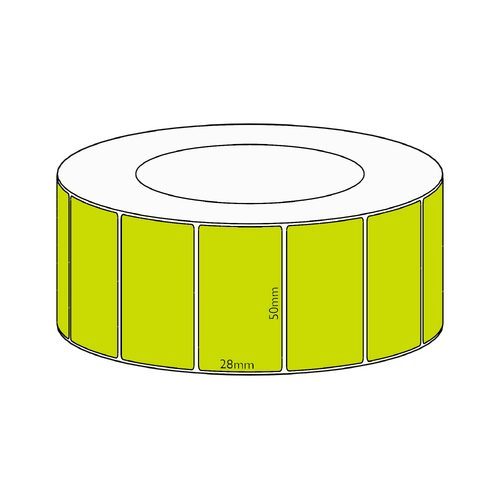 50x28mm Green Direct Thermal Permanent Label, 4850 per roll, 76mm core