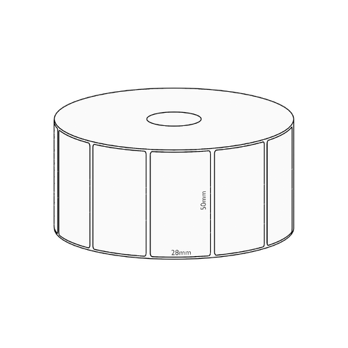 50x28mm Transfer Permanent Label, 1600 per roll, 38mm core