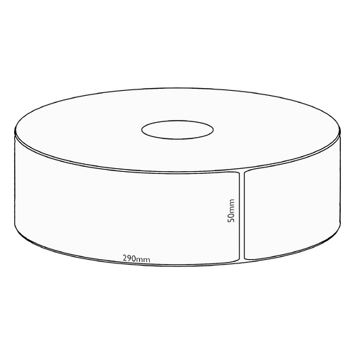 50x290mm Direct Thermal Permanent Label, 500 per roll, 76mm core