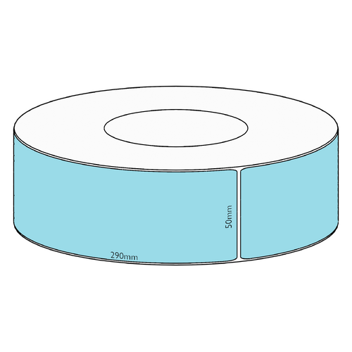 50x290mm Blue Direct Thermal Permanent Label, 500 per roll, 76mm core