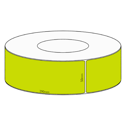 50x290mm Green Direct Thermal Permanent Label, 500 per roll, 76mm core